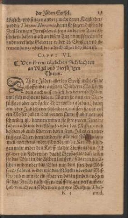 Caput VI. [i.e. XI.] Von ihrem täglichen Schlachten ...