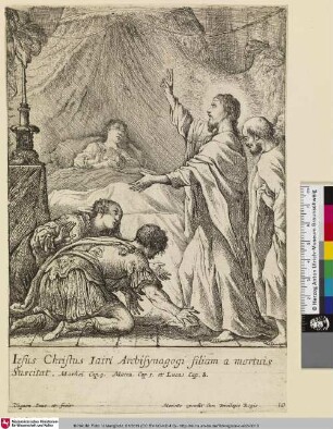 [Christus belebt ein Mädchen aus Jaïm wieder; Jésus-Christ ressuscite la fille de Jaïm]