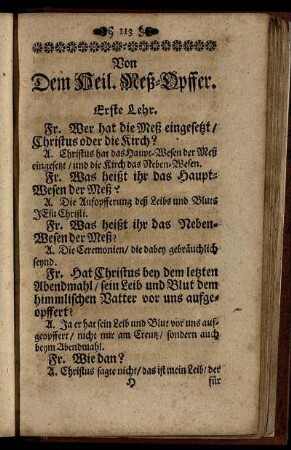 Von Dem Heil. Meß-Opffer.