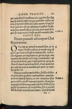 Caput XXI. Etiam parvuli ad corpus Christi pertinent.