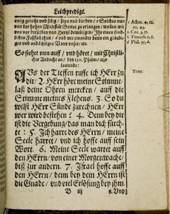 Leichpredigt. 130. Psalm