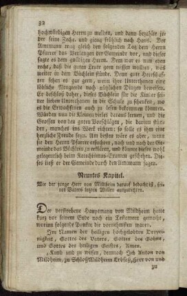Neuntes Kapitel. Wie der junge Herr von Mildheim darauf bedacht ist, seines Vaters letzten Willen auszurichten.