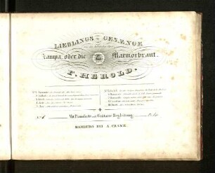 No. 6: Lieblings-Gesaenge aus der komischen Oper Zampa oder die Marmorbraut