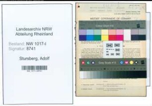 Entnazifizierung Adolf Stursberg , geb. 20.10.1885 (Adolf)