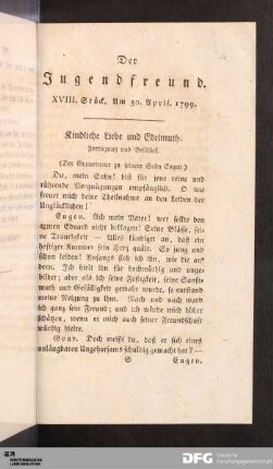 XVIII. Stück. Am 30. April. 1799.