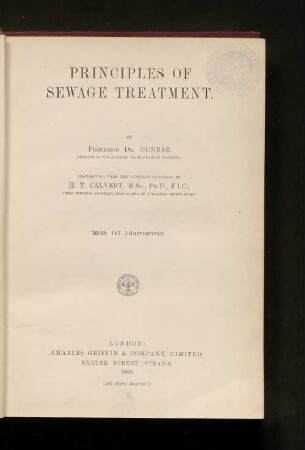 Principles of sewage treatment : with 147 illustrations