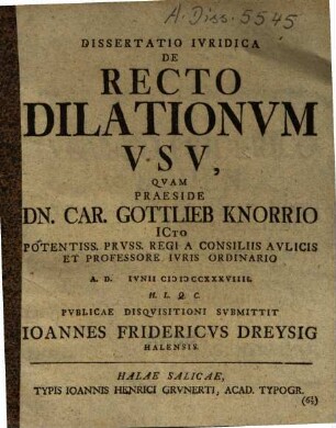 Dissertatio iuridica de recto dilationum usu