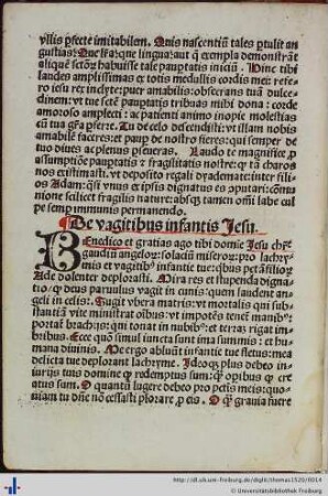 De vagitibus infantis Jesu.