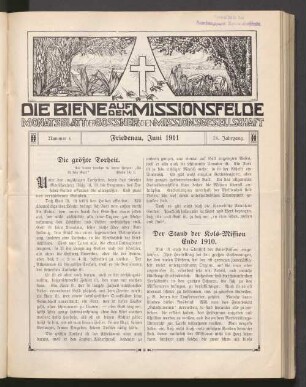 Nummer 6. Friedenau, Juni 1911. 78. Jahrgang
