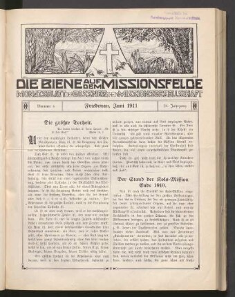 Nummer 6. Friedenau, Juni 1911. 78. Jahrgang
