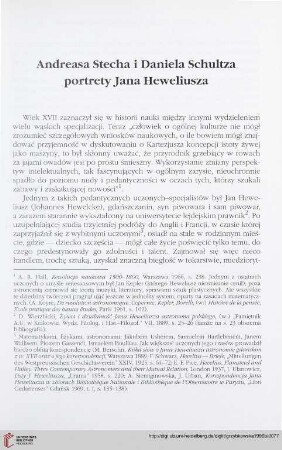 Andreasa Stecha i Daniela Schultza portrety Jana Heweliusza