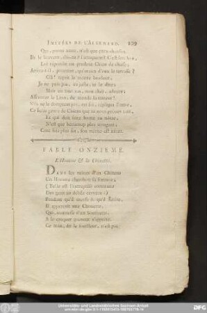 Fable Onzieme. L'Homme & la Chouette.