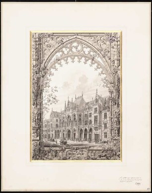 Wohnhaus mit Passage: Perspektivische Ansicht