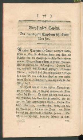Dreyßigstes Capitel. Der tugendhafte Euphem setzt seinen Weg fort.