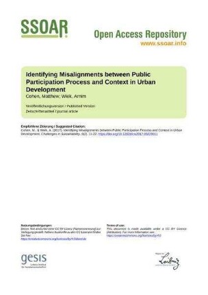 Identifying Misalignments between Public Participation Process and Context in Urban Development