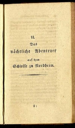II. Das nächtliche Abenteuer auf dem Schlosse zu Nordheim.