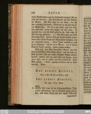 Das neunte Kapitel, vom 51sten V. bis zu Ende, und das zehnte Kapitel, bis zum 16ten Vers.