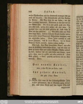 Das neunte Kapitel, vom 51sten V. bis zu Ende, und das zehnte Kapitel, bis zum 16ten Vers.