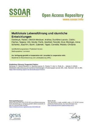 Multilokale Lebensführung und räumliche Entwicklungen