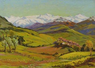 Atlasgebirge (Algier) im Frühling mit Dorf der Kabylen