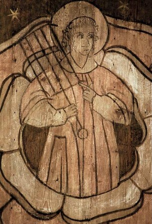 Kassettendecke mit Heiligendarstellungen