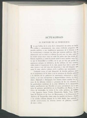 Actualidad : El porvenir de la democracia