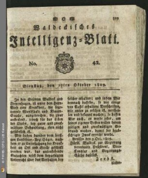 No. 42. Dienstag, den 17ten Oktober 1809