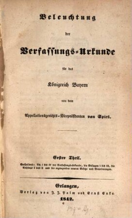 Beleuchtung der Verfassungs-Urkunde für das Königreich Bayern, 1