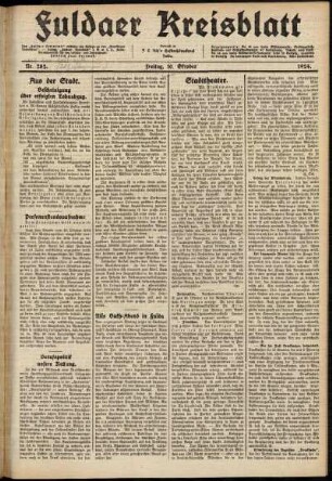Ausgabe vom Freitag, den 10. Oktober 1924.