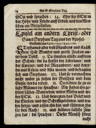 Epistel am andern Christ oder Sanct Stephani Tag/ aus der Apostelgeschichte/ ...
