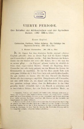 Geschichte des Römischen Kaiserreichs von der Schlacht bei Actium und der Eroberung Aegyptens bis zu dem Einbruche der Barbaren von Victor Duruy : Aus dem Französischen übersetzt von Gustav Hertzberg. Mit 2000 Illustrationen in Holzschnitt und einer Anzahl Tafeln in Farbendruck, 4