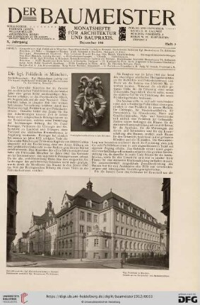 10: Die kgl. Poliklinik in München : Spezialkommissionär: Kgl. Ministerialrat Ludwig von Stempel : Bauleitender Architekt: Kgl. Bauamtmann Th. Kollmann, München
