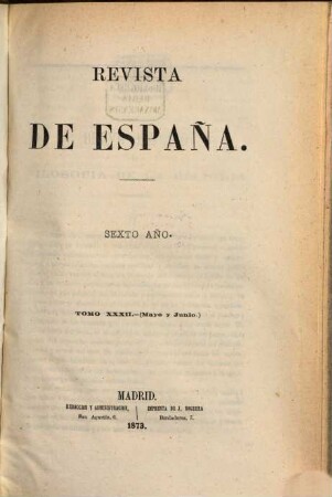 Revista de España. 32 = Año 6. 1873