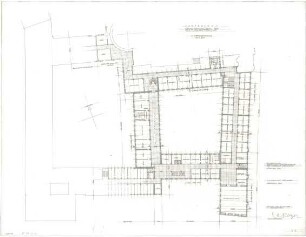 Gsaenger, Gustav; München, Theatinerstr.; Bayerisches Kultusministerium, Erweiterung - Erweiterungsbau, Endgültiges Vorprojekt (Grundriss 1. OG)