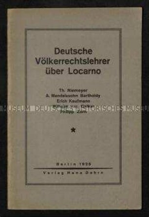 Deutsche Völkerrechtslehrer über Locarno
