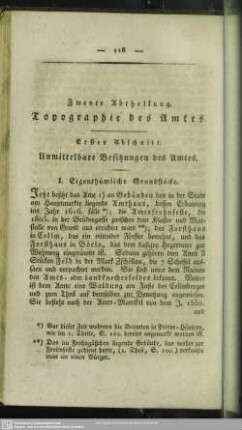 Zweyte Abtheilung. Topographie des Amtes