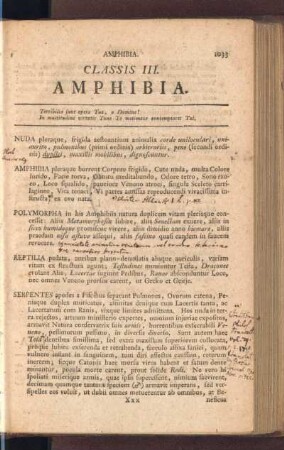 Classis III. Amphibia
