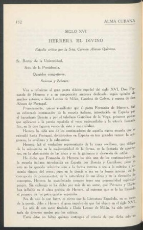 Herrera el Divino : Estudio crítico por la Srta. Carmen Alonso Quintero