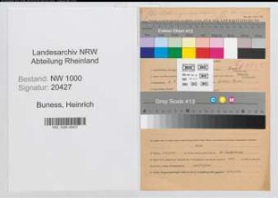 Entnazifizierung Heinrich Buness, geb. 03.07.1901 (Statiker)