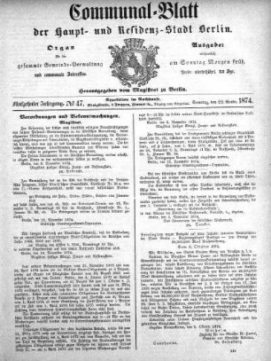 1874,47: No. 47, 22. November 1874