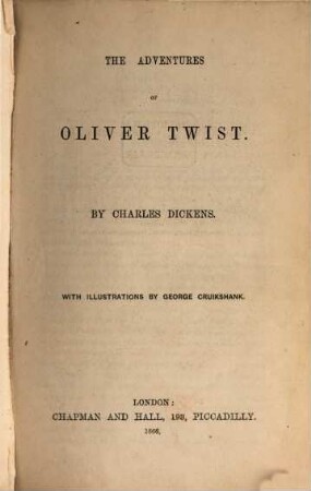 Works of Charles Dickens, 12. The adventures of Oliver Twist