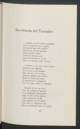 La ofrenda del Trovador