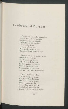 La ofrenda del Trovador
