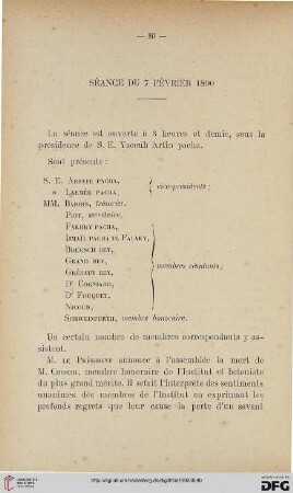 Séance du 7 février 1890
