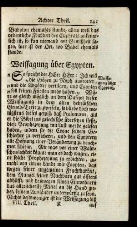 Weissagung über Egypten