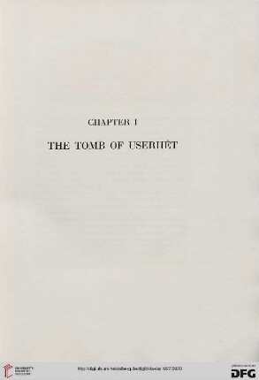 Chapter I: The tomb of Userhêt