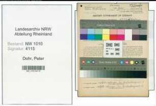 Entnazifizierung Peter Dohr , geb. 07.04.1881 (Angestellter)