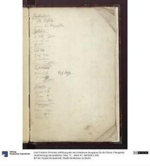 Auflistung der verschiedenen Ausgaben für die Reise. Fahrgelder (mit Nennung der einzelnen Orte), Trinkgelder, Reisekasse