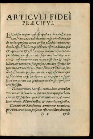 Articuli Fidei Praecipui.