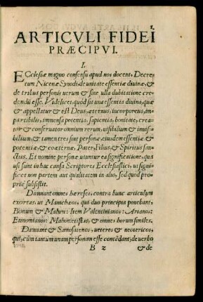 Articuli Fidei Praecipui.